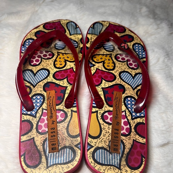 Melissa by Britto flip flops y2k red size 5 Miami - Picture 1 of 5